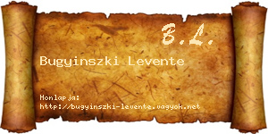 Bugyinszki Levente névjegykártya