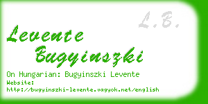 levente bugyinszki business card